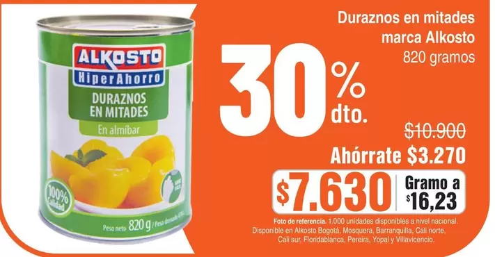 Alkosto - Duraznos en mitades