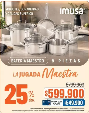Imusa - BATERIA MAESTRO 8 PIEZAS