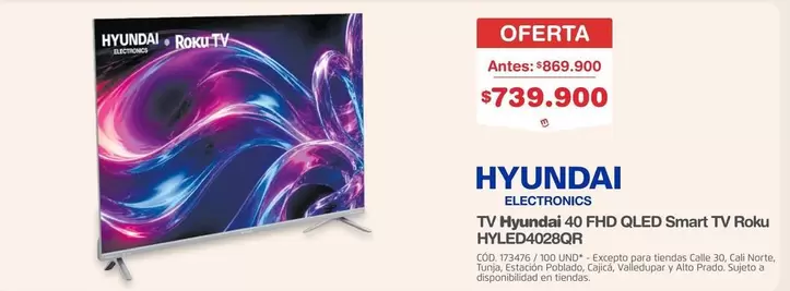 Hyundai - TV 40 FHD QLED Smart TV Roku HYLED4028QR