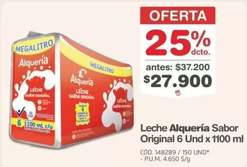 Alquería - Leche Sabor Original 6 Und x 1100 ml