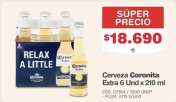Corona - Cerveza Coronita Extra 6 Und x 210 ml