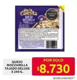 Cuesta - QUESO MOZZARELLA TAJADO DELUXE