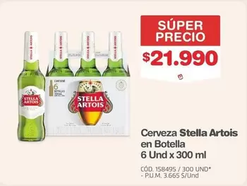 Stella Artois - Cerveza en Botella 6 Und x 300 ml