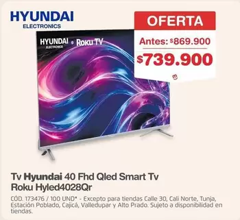 Hyundai - Tv 40 Fhd Qled Smart Tv Roku Hyled4028Qr