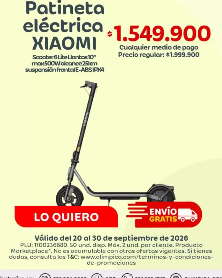 Xiaomi - Patineta eléctrica