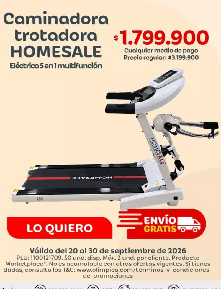 Pago - Caminadora Trotadora Eléctrica 5 en 1 Multifunción