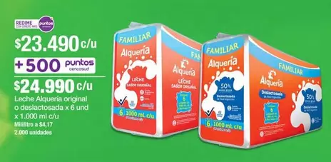 Leche Alqueria original o deslactosada