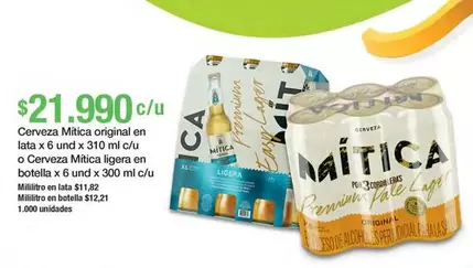 Cerveza original en lata o cerveza ligera en botella
