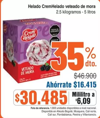 Nacional - Helado CremHelado vetede de mora