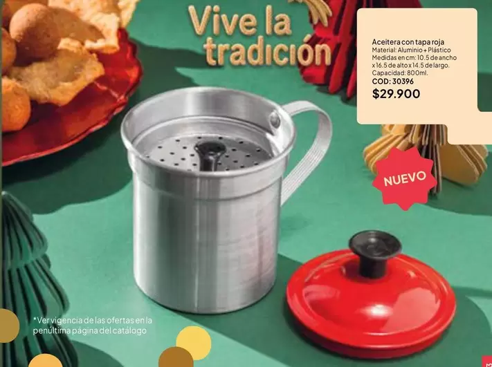 Tapa Roja - Aceitera con tapa roja