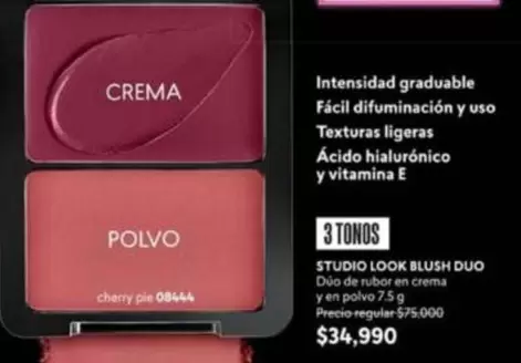 cherry - STUDIO LOOK BLUSH DUO Duo de rubor en crema y en polvo 7.5 g pie 08444