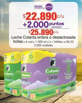 Colanta - Leche entera o deslactosada bolsa