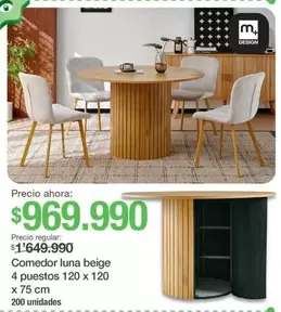 M+ Design - Comedor Luna Beige