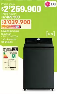 LG - Lavadora Carga Superior