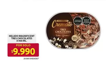 Cremato - HELADO MAGNIFICENT TRES CHOCOLATES