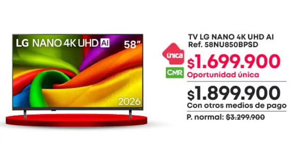 LG - TV NANO 4K UHD AI Ref. 58UNU850BPSD