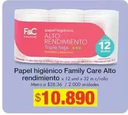 Family Care - Papel Higiénico Alto Rendimiento