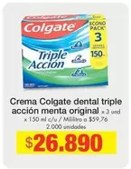 Colgate - Crema Dental Triple Acción Menta Original