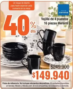 Corona - Vajilla de 4 puestos 16 Piezas