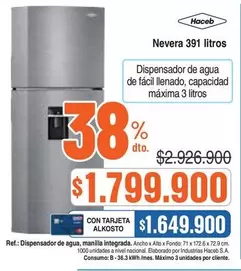 Haceb - Nevera 391 litros