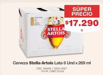 Stella Artois - Cerveza Lata 6 Und x 269 ml