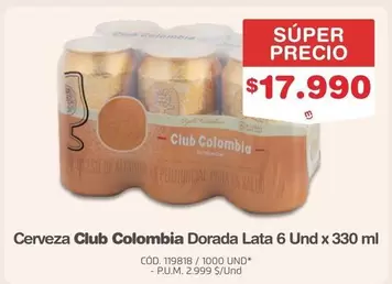 Club Colombia - Cerveza Dorada Lata 6 Und x 330 ml
