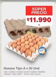 Huevos Tipo A x 30 Und