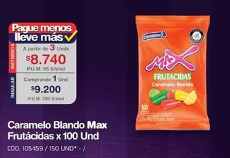 Max - Caramelo Blando Frutácidas x 100 Und