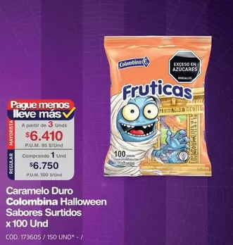 Colombina - Caramelo Duro Halloween Sabores Surtidos x 100 Und