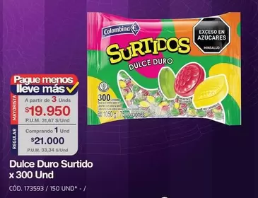 Colombina - Dulce Duro Sortido x 300 Und