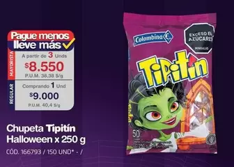Colombina - Chupeta Tipitín Halloween x 250 g CÓD. 166793