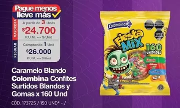Colombina - Caramelo Blando Confites Surtidos Blandos y Gomas x 160 Und CÓD. 173725 / 150 UND