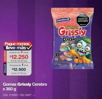 Colombina - Gomas Grissly Cerebro x 360 g