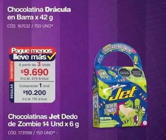 Drácula - Chocolatinas en Barra x 42 G CÓD. 161532 / 150 UND