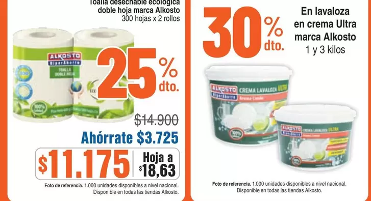 Alkosto - Toalla Desechable Ecológica Doble Hoja
