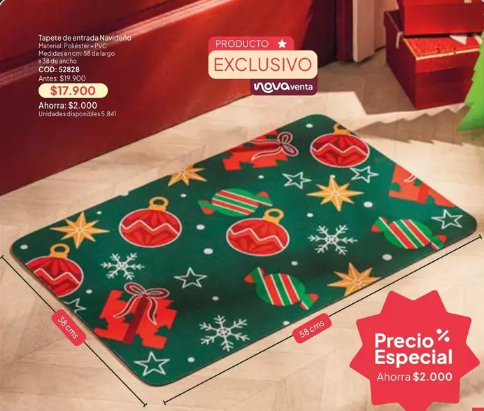 Exclusivo - Tapete de entrada Navideño