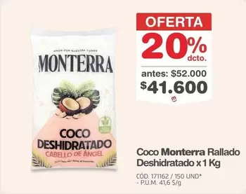 Coco Monterra Rallado Deshidratado x 1 Kg