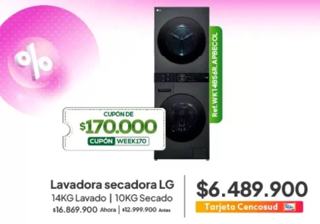 LG - Lavadora secadora