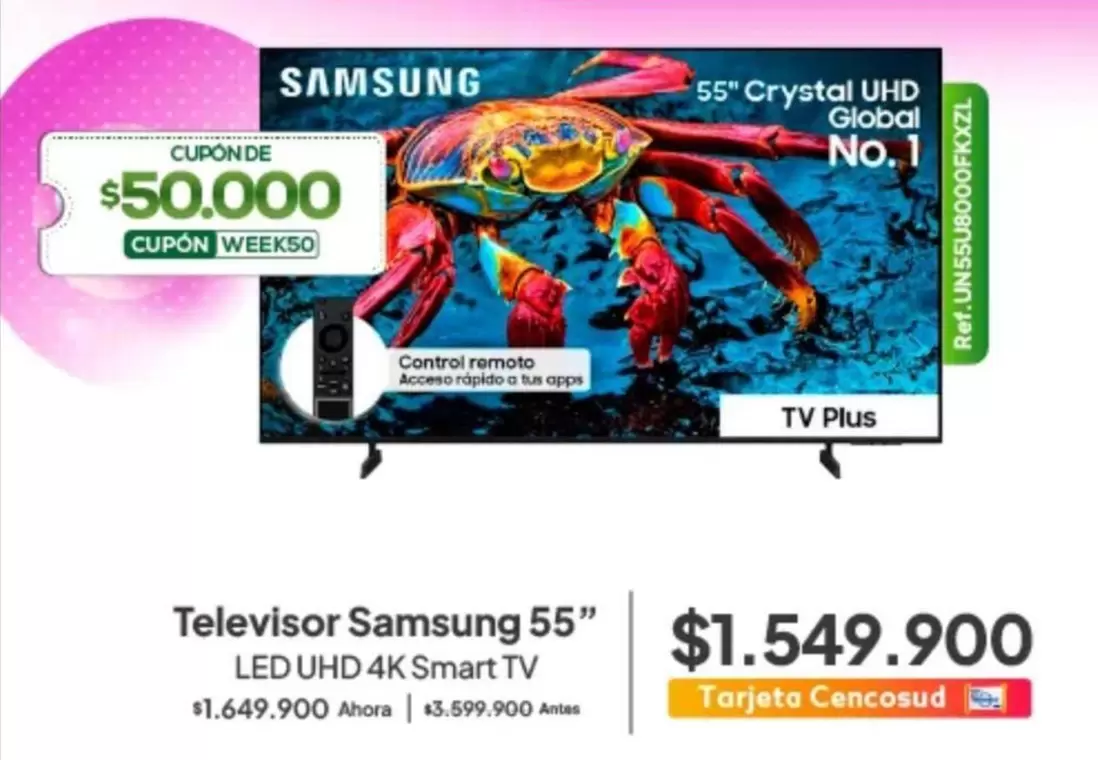 Samsung - Televisor 55" LED UHD 4K Smart TV