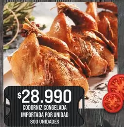 Codorniz Congelada Importada Por Unidad
