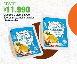Cuisine & Co - Quesos Ligeros Mozzarella Tajados
