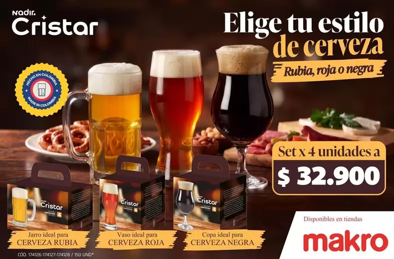 Cristal - Cerveza Rubia, Roja o Negra