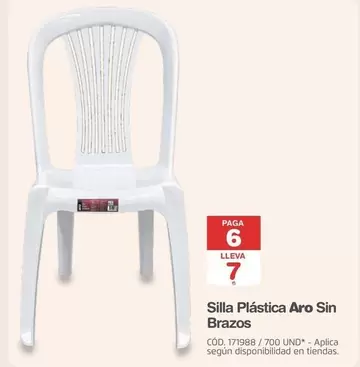 Aro - Silla Plástica Sin Brazos CÓD. 171988 / 700 UND
