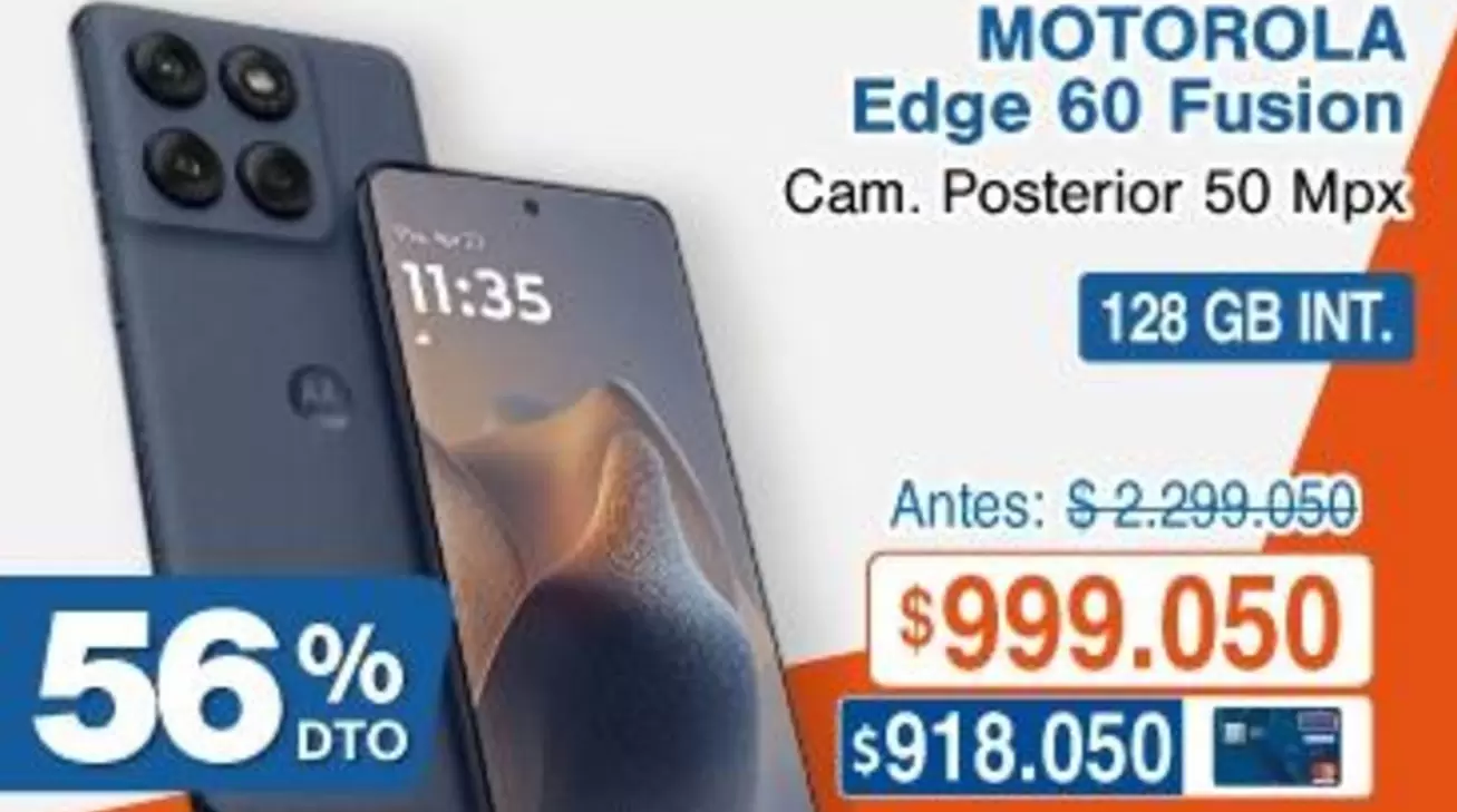 Motorola - Edge 60 Fusion Cam. Posterior 50 Mpx