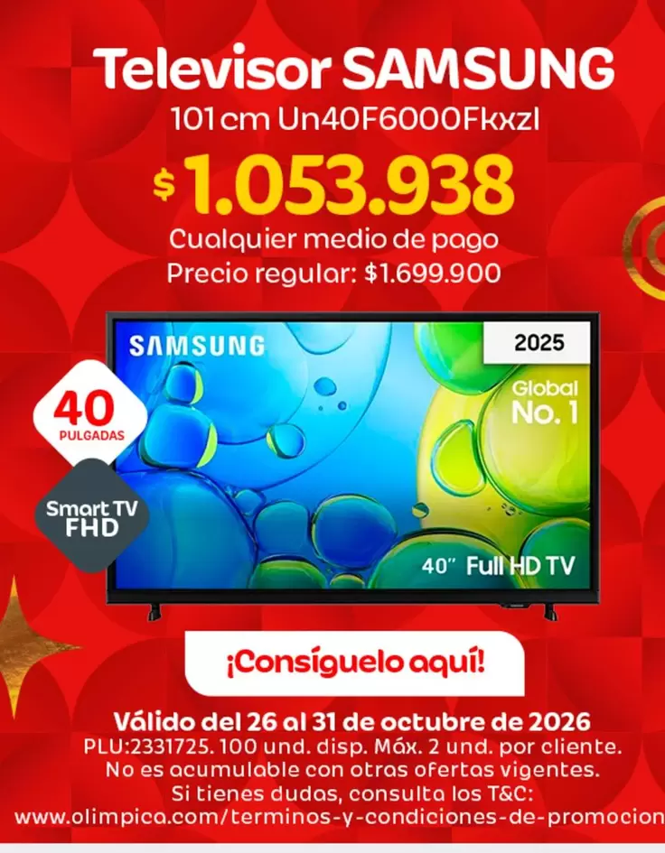 Samsung - Televisor Un40F6000Fkxzl