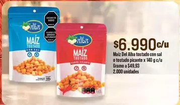Del Alba - Maíz Tostado Con Sal O Tostado Picante