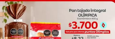 Olimpica - Pan tajado integral