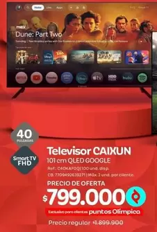 Max - Televisor CAIXUN 101 cm QLED GOOGLE