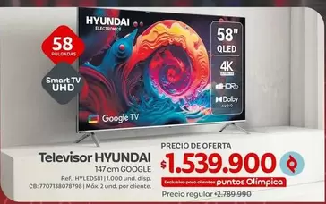 Hyundai - Televisor 58" QLED 4K
