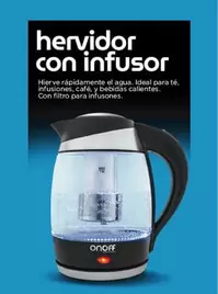 Hervidor onoff electrico con infusor 1.8 litros